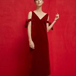 massimo dutti red dress